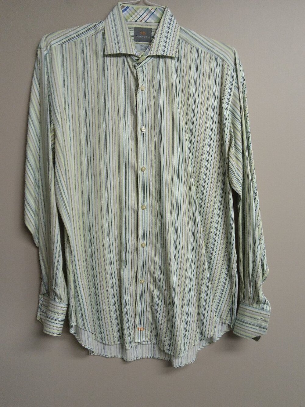 Thomas Dean Men's Dress Shirt Size L #1235